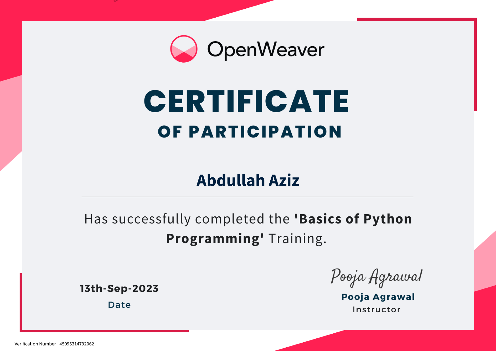 certificate